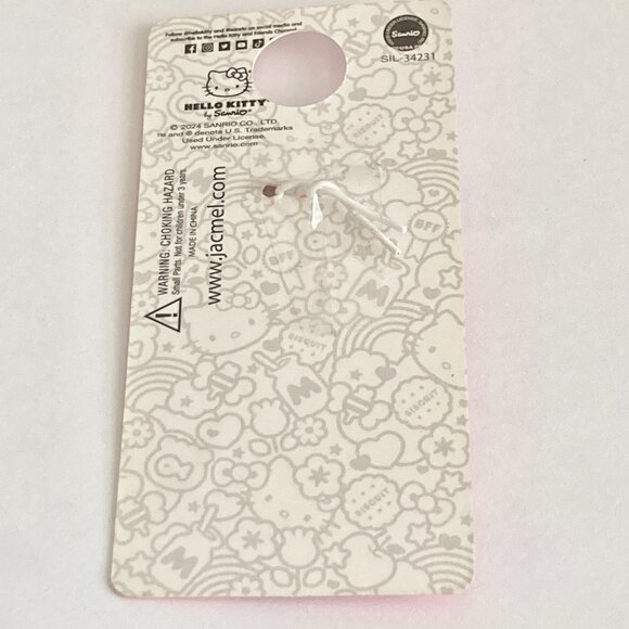 Hello Kitty Clip On Charm Sanrio Gold Tone Enamel Zipper Pull Purse Bag - Picture 8 of 10